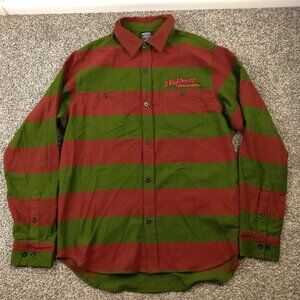 A Nightmare on Elm Street Shirt Freddy Krueger Claw Flannel Mens Large